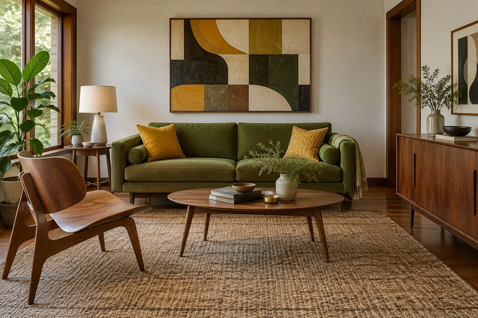 6. Mid-century modern: ανάλαφρες κατασκευές, οργανικές φόρμες — ψηφιακή εικόνα έμπνευσης